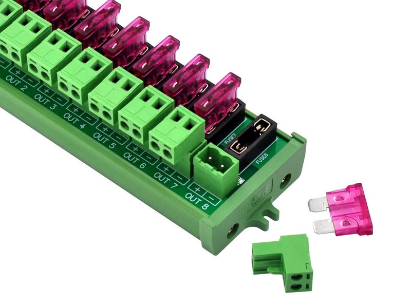 HCDC Screw Mount DC 5-32V 8 Channel Pluggable Top Wiring Terminal Block Power Distribution Fuse Module, HD064VP - Image 4